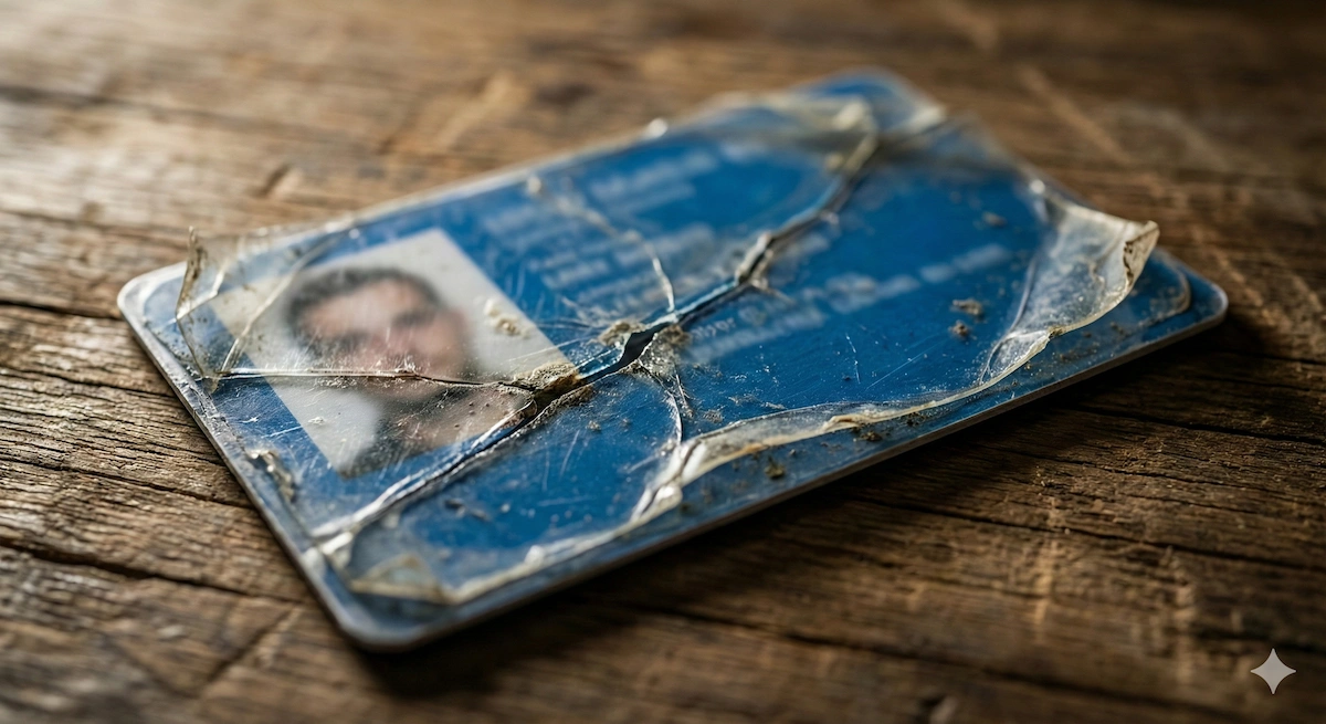 Contoh KTP Rusak Patah